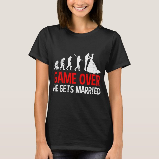 Game over han gifter sig brudgumme möhippa t shirt (Framsida)