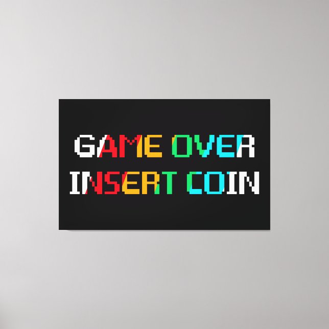 Game Over Insert Coin Canvastryck (Framsida)