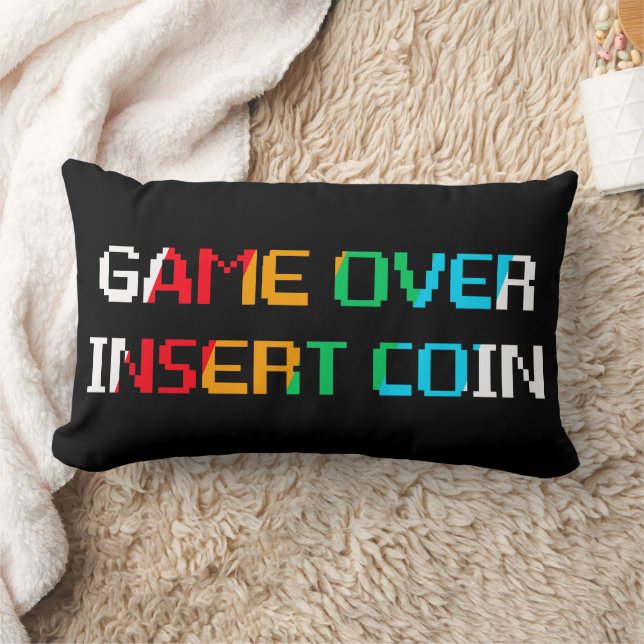 Game Over Insert Coin Lumbarkudde (Filt)