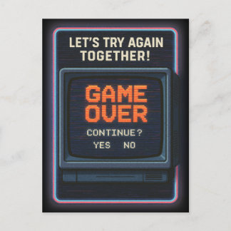 „Game Over“ lass es uns zusammen versuchen Vykort