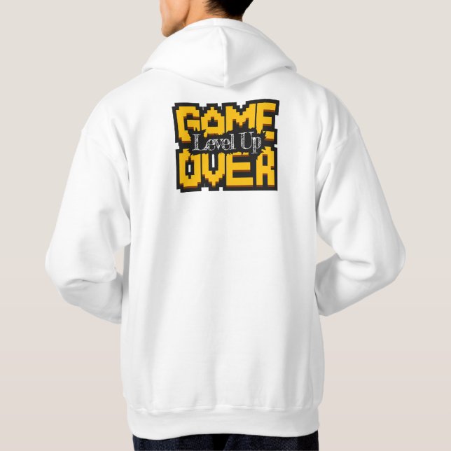 Game Over, Level Up: Pixelad Retro Spelvärld Hoodie (Baksida)