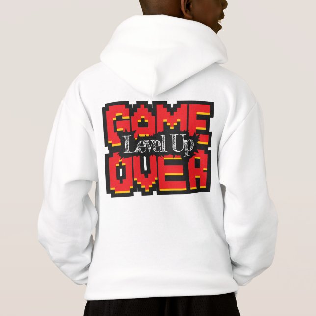 Game Over, Level Up: Pixelad Retro Spelvärld T Shirt (Baksida)