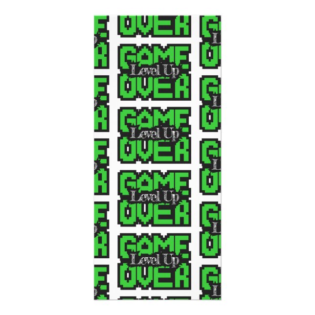 Game Over, Level Up: Retro Pixel Sandbox Äventyr Reklamkort (Framsidan)