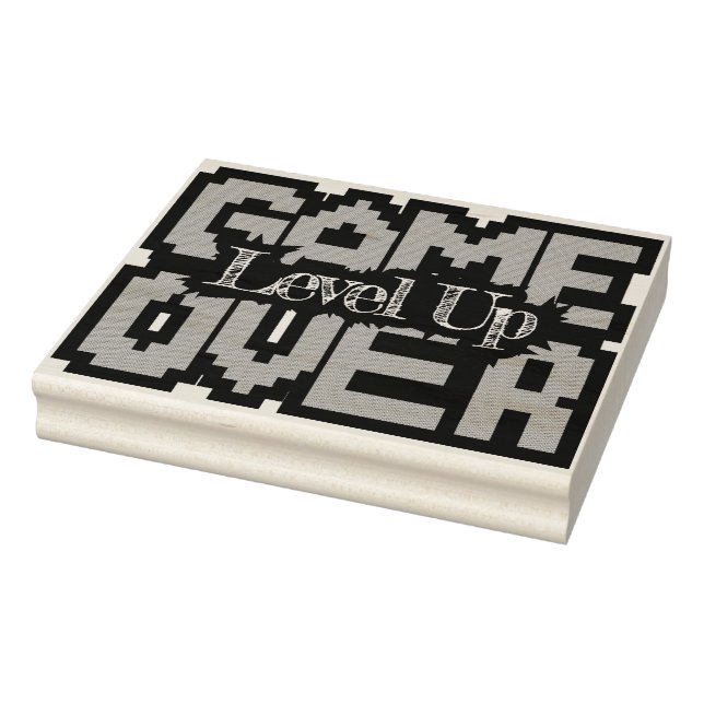 Game Over, Level Up: Retro Pixel Sandbox Äventyr Stämpel (Stämpel)