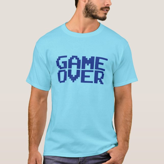 game over logo jeux video geek joueur 2 t shirt (Framsida)