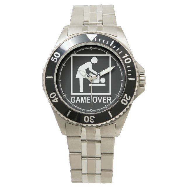 Game Over Mamma Roligt skyltning piktogram Armbandsur (Framsida)