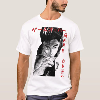 Game Over Manga Style Gamer Sketch Grafisk T-Shirt