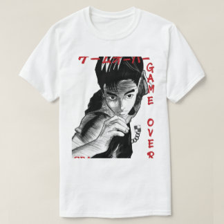 Game Over Manga Style Gamer Sketch Grafisk T-Shirt