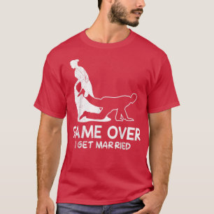 Game over möhippa brud och brudgum bröllop t shirt