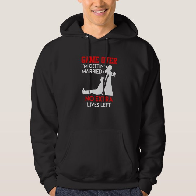 Game over  möhippa brudgum bröllop hoodie (Framsida)