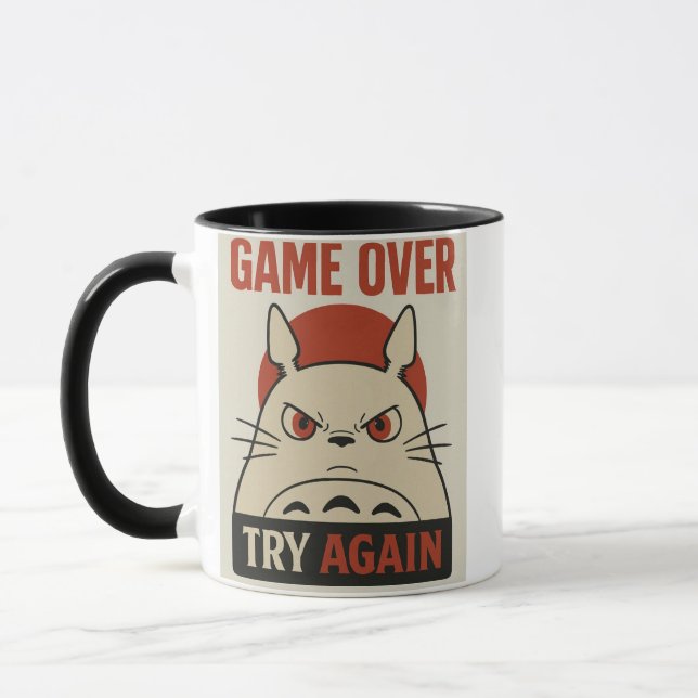 Game Over-mugg – Du kan inte försöka igen Mugg (Vänster)