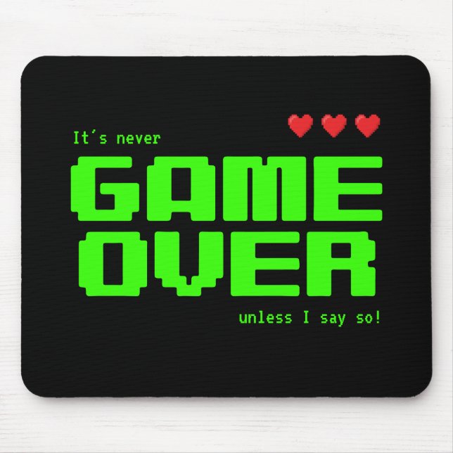 "GAME OVER" på 80-talets datorgäck Musmatta (Framsidan)