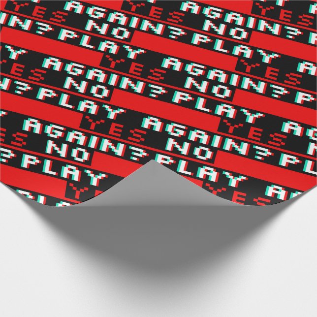 Game Over Play Again Gamer Wrapping Paper Presentpapper (Hörn)