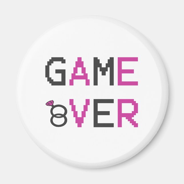 Game over ring bröllop magnet (Framsidan)