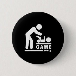 Game Over Roligt Ny Pappa Leverera Baby Shower Pap Knapp