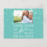 Game Over Roligt Spara Datum Bröllop Aqua Foto