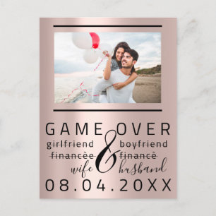 Game Over Roligt Spara Datum Par Foto Vykort