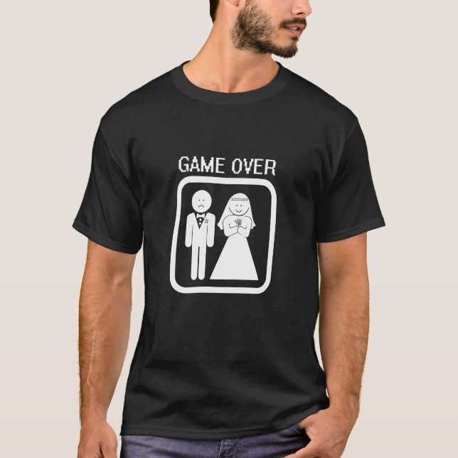 GAME OVER  Roligt Sventopp, Bröllop Tösik T Shirt (Framsida)