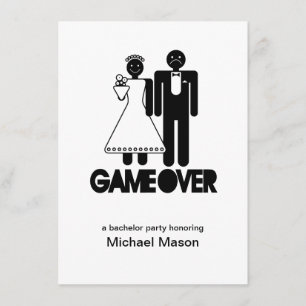 Game Over - Sista dagen som fri man Speningsfest Inbjudningar