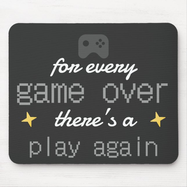 Game Over Spela Igen Citat för Spelare Musmatta (Framsidan)