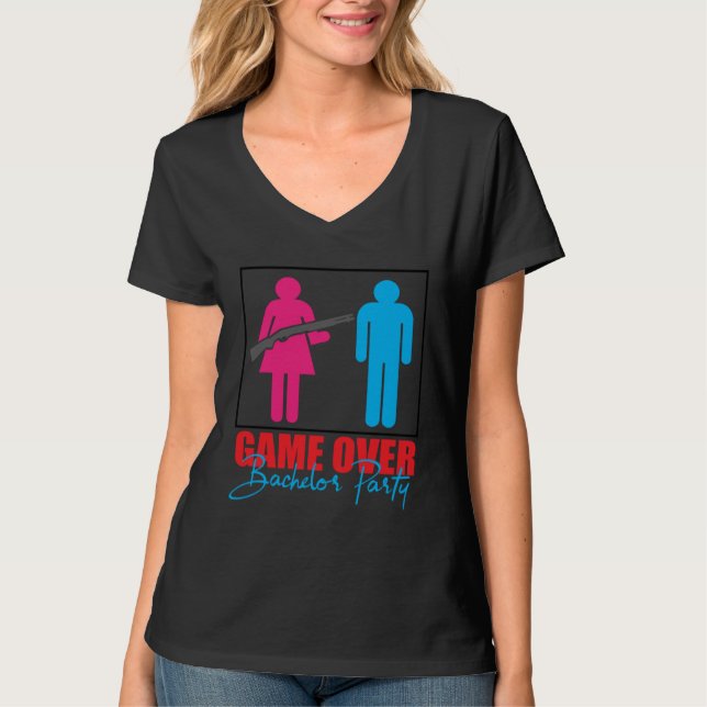 Game Over Spenalig Bröllopsfest  Möhippa T Shirt (Framsida)
