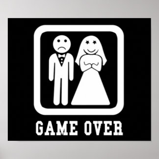 Game Over | Svärmannafestpresent (Svart/Vit) Poster