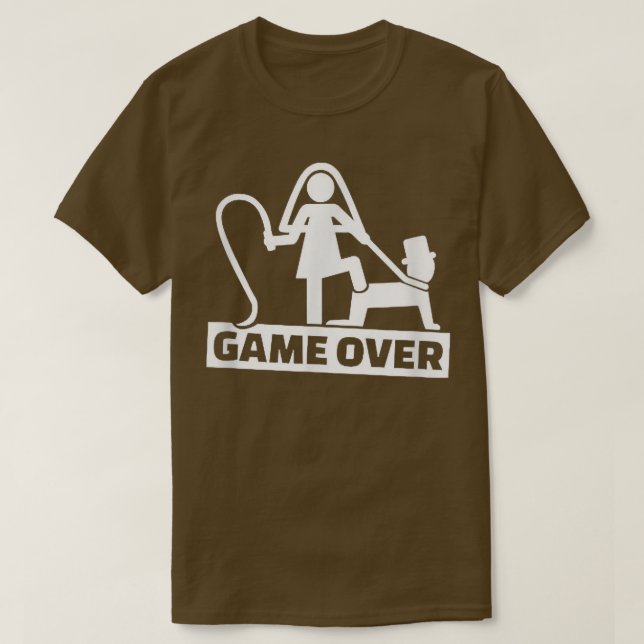 Game Over Svärmannaparty Roliga Brud Groom  T Shirt (Design framsida)