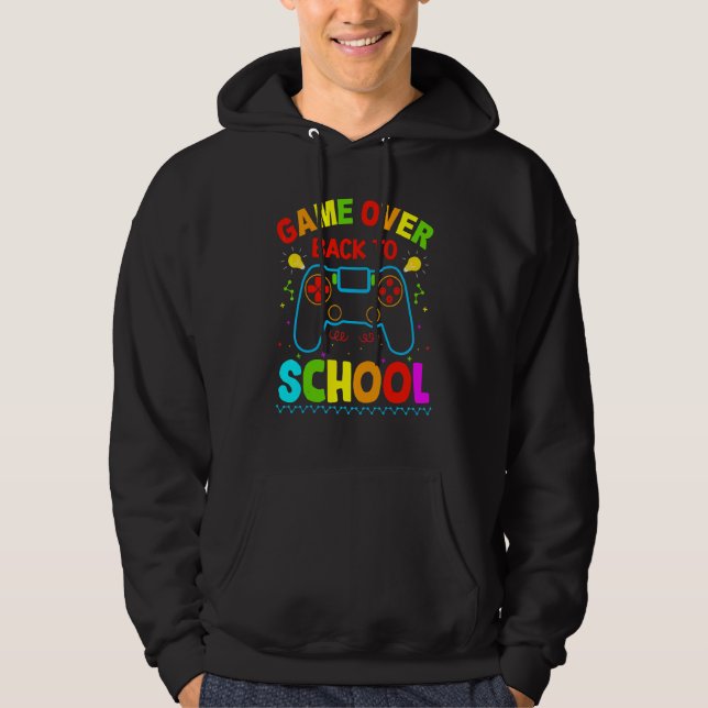 Game Over Tillbaka Till Skolan Hoodie (Framsida)