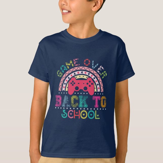 Game over. Tillbaka till skolan. Retro stil. T Shirt (Framsida)