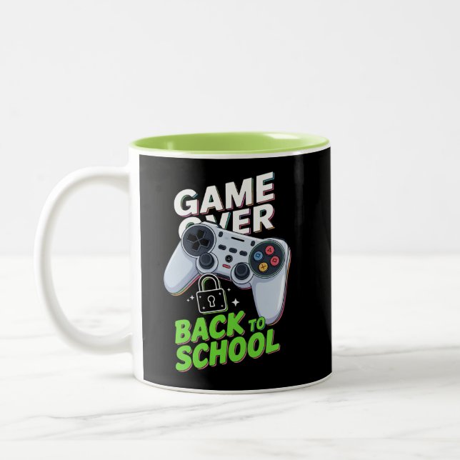 Game Over Tillbaka Till Skolan Rolig Första Skolda Två-Tonad Mugg (Vänster)