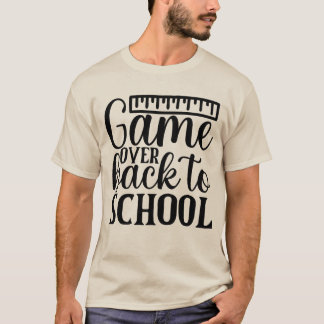 🎮 Game Over, Tillbaka till skolan – Rolig gamer f T Shirt
