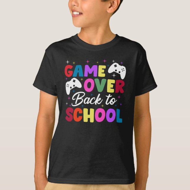 Game Over Tillbaka Till Skolan T Shirt (Framsida)