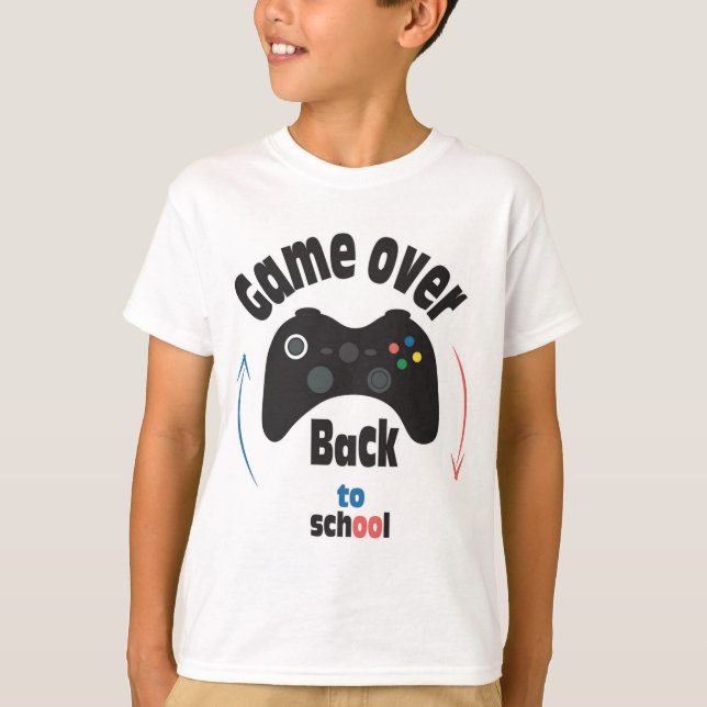 Game Over Tillbaka Till Skolan  T Shirt (Framsida)