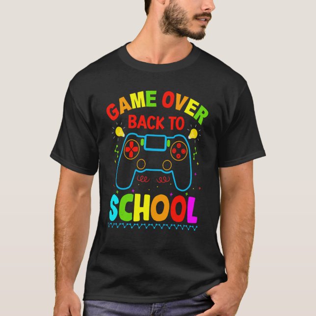 Game Over Tillbaka Till Skolan T Shirt (Framsida)