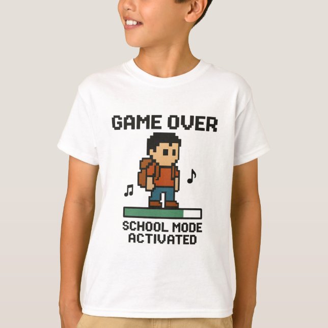 Game Over - Tillbaka till skolan T Shirt (Framsida)
