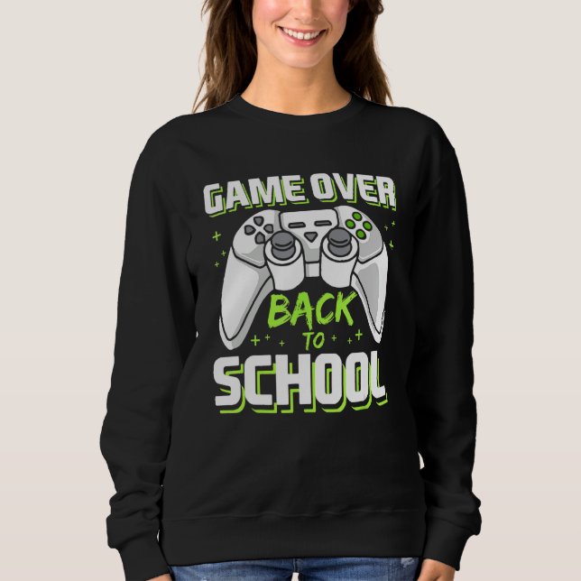 Game Over Video Game Controller Gamer Back To Scho T Shirt (Framsida)