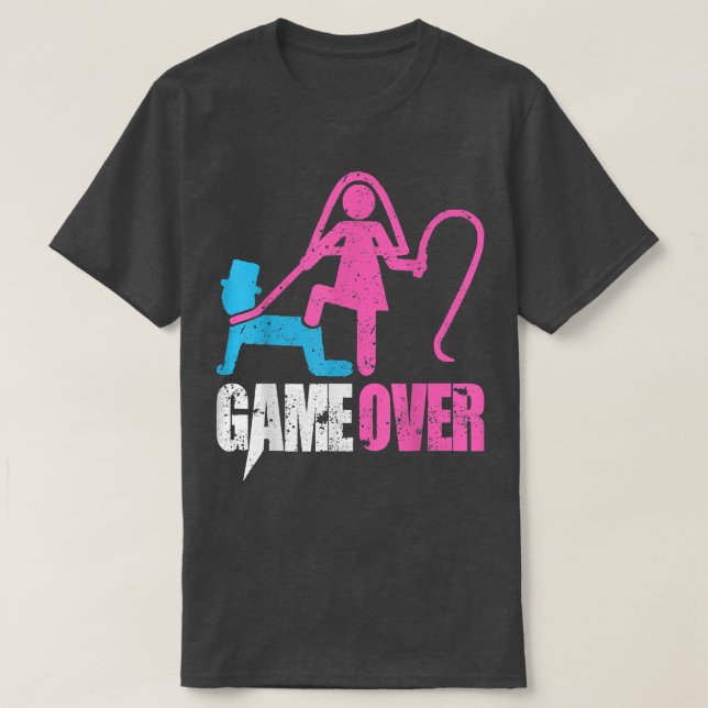 Game Over Wedding Bride and Groom Bachelor Party  T Shirt (Design framsida)