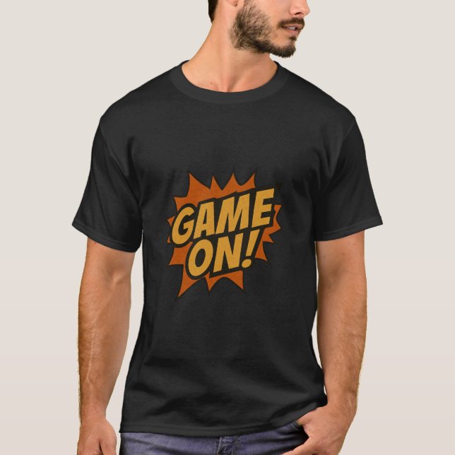 GAME PÅ! Tecknad - sprängning ・ Spelarvägg Poster T Shirt (Framsida)