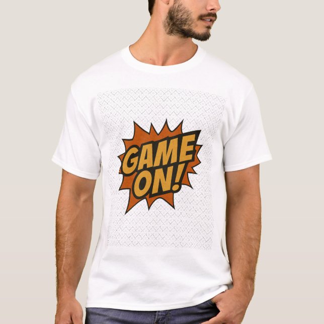GAME PÅ! Tecknad - sprängning ・ Spelarvägg Poster T Shirt (Framsida)