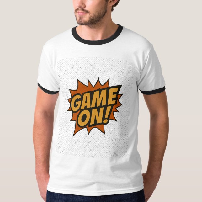GAME PÅ! Tecknad - sprängning ・ Spelarvägg Poster T Shirt (Framsida)