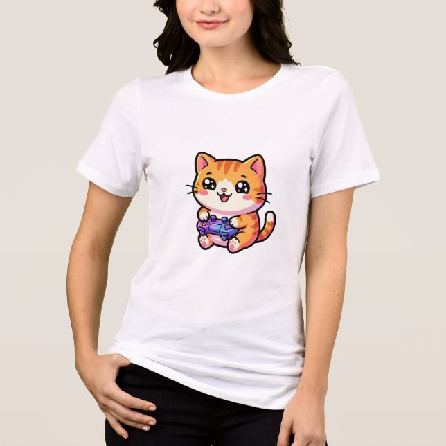 Game Paw On Cat T Shirt (Framsida)