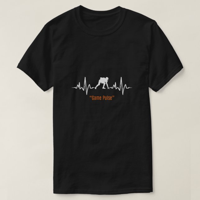 Game Pulse Gamer Shirt with Heartbeat Design T Shirt (Design framsida)
