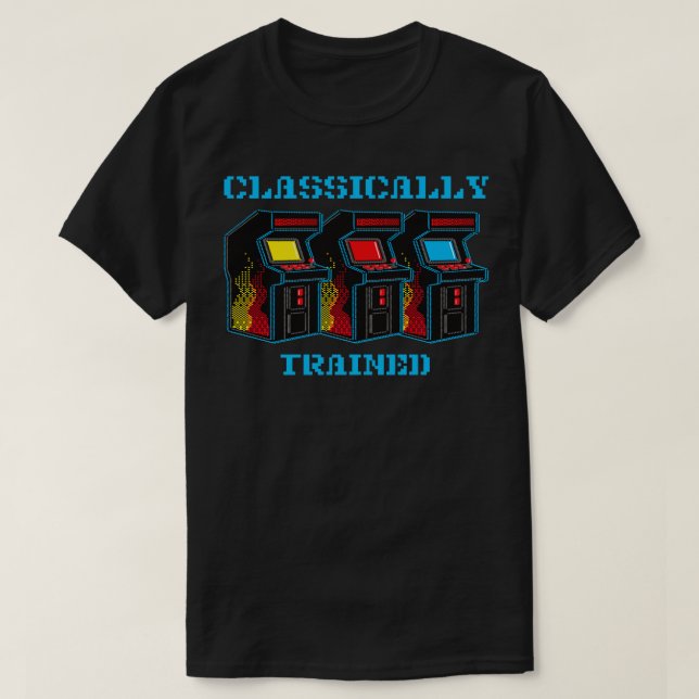Game Retro 80s, klassiskt tränat, för videokameror T Shirt (Design framsida)