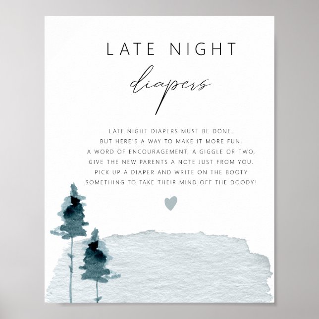 Game Rustit Slate Blue Late Night Diaper Game Poster (Framsidan)