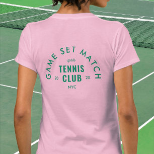 Game Set Match Après Tennis Club Anpassad Rosa T Shirt