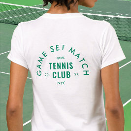 Game Set Match Après Tennis Club Custom White T Shirt