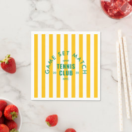 Game Set Match Après Tennis Club Yellow Stripe Pappersservett