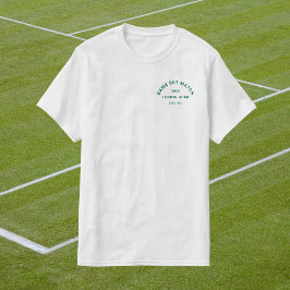 Game Set Match Grön Kam Tennismän Vit T Shirt