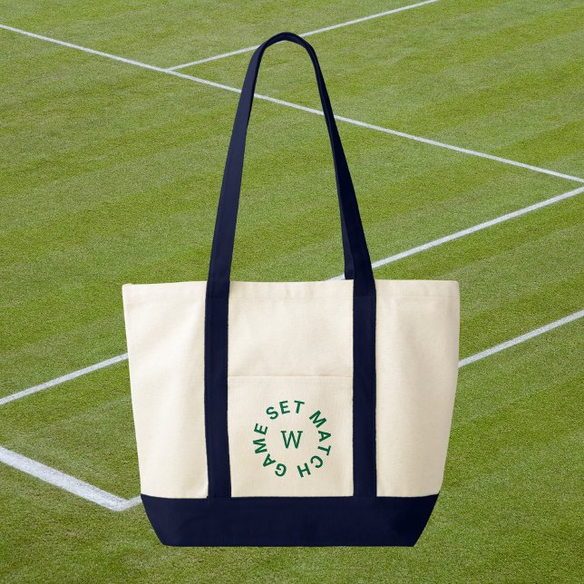 Game Set Match Grön Monogram Tennis Tygkasse (Skapare uppladdad)