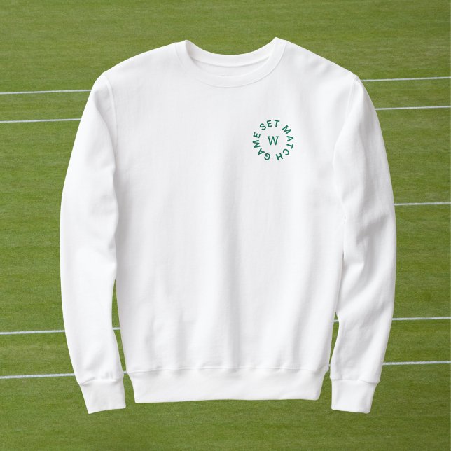 Game Set Match Grönt Monogram Damtennisvitt T Shirt (Skapare uppladdad)